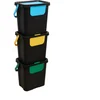Image de Prullenbak afvalscheiding 3x 24 liter Five® - Zwart - Stapelbaar