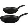 Image de Secret de Gourmet - Koekenpannen set 2x - Alle kookplaat/warmtebronnen - Zwart - Dia 24 en 28 cm
