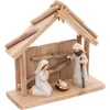 Image de Feeric Lights & Christmas Kerststal - met beeldjes - L20 x B8 x H19,5 cm - hout/polyresin
