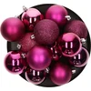 Image de Atmosphera kerstballen - 8x stuks - framboos roze - kunststof - 7 cm