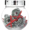 Image de Feeric Christmas Mini kerstkransen decoraties - 8x st- in glazen pot - 7,6 cm - polyester