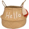 Image de Atmosphera Kids Hello Opbergmand uit riet Ø35x30cm - Beige
