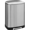 Image de 5Five Prullenbak/pedaalemmer - zilver - metaal - 50 liter - 44 x 37 x 66 cm - keuken vuilnisemmers