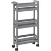 Image de 5Five Keuken of badkamer trolley 3-laags - betongrijs - D15 x B40 x H75 cm - mdf hout - met wielen