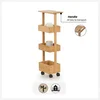 Image de Bamboe badkamer trolley Five® - Hout - Bamboe | Verrijdbaar | Duurzaam