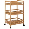 Image de 5Five Keukentrolley/kast - bruin - bamboe hout - 80 x 45 x 38 cm - 3 niveaus