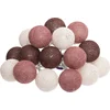 Image de Atmosphera lichtslinger met 16 bollen diameter 3,5 cm - Wit / Bordeaux rood / Roze met warm wit led licht - 215 cm - Op batterijen - Voeding: 2x AA batterij (niet inbegrepen) - IP-waarde: IP20 (geschikt voor gebruik binnen) - Verlichte lengte: 215 cm