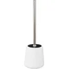 Image de 5Five WC-/toiletborstel met houder - zandsteen - wit - rond - 39 cm