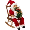 Image de Christmas Decoration Kerstman decoratie pop - in schommelstoel - H45 cm - kerst - figuur