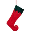 Image de Feeric Christmas decoratie kerstsok - elf laars - H45 cm - rood - vilt