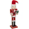 Image de Feeric Christmas Notenkraker decoratie figuur/beeld - 38 cm - rood - hout - kerst