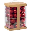 Image de Feeric Kerstballen - 60ST - 4, 6, 7 en 8 cm - rood - kunststof - kerstballenpakket