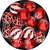 Image de Feeric Christmas gedecoreerde kerstballen - 25x st - 6 cm - rood - kunststof