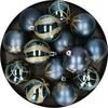 Image de Feeric Christmas gedecoreerde kerstballen - 25x st - 6 cm - blauw - kunststof