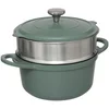 Image de Hapjespan / Braadpan / Cocotte met deksel ø 24 cm - multifunctionele kookpot - anti-aanbaklaag - Groen