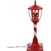 Image de Feeric Lights & Christmas Kerst decoratie lantaarnpaal - rood - met led verlichting - 90 cm - sneeuw lantaarn - snowglobe lantaarn