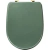 Image de Ficus Toiletbril - WC-Bril met Blad Design - Universele Toiletzitting - Duurzame Badkamer Accessoire - HDF - 36 x 49.8 x 5.4 cm - Donkergroen