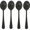 Image de 5five Theelepels/dessertlepels/koffielepels - 4x - Zwart - 14 cm - RVS