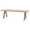 Image de Tuintafel voor 8 personen van acaciahout met blad in travertin-look VENIZIA