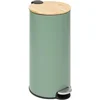 Image de 5Five prullenbak/pedaalemmer Bamboe - groen - metaal - 30 liter - 38 x 29 x 60 cm - keuken