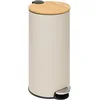 Image de 5Five prullenbak/pedaalemmer Bamboe - beige - metaal - 30 liter - 38 x 29 x 60 cm - keuken