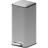 Image de 5Five Prullenbak/pedaalemmer Delta - zilver - metaal - 30 liter - 35 x 29 x 63 cm - keuken afvalbak - vierkant