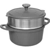 Image de Hapjespan / Braadpan / Cocotte met deksel ø 24 cm - multifunctionele kookpot - anti-aanbaklaag - Grijs