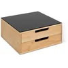 Image de 5Five Koffie cups/capsule houder met 2x lades - bamboe - 30 x 30 x 14 cm - lade indeling - zwart/bruin