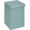 Image de 5Five Eureka sorteer wasmand - 74 liter - lichtblauw - 37 x 37 x 60 cm - MDF/Polyester stof - met afsluitklep