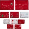 Image de Fééric Lights and Christmas Kerst Cadeauverpakking enveloppe in vilt - Set van 10 stuks - 25cm - Rood/Wit