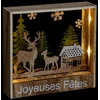Image de JJA - Decoratie lichtgevende lijst rendieren 16 cm van hout
