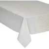Image de DELUXE tafelkleed kerst katoen - wit met gouden sterren - 140 x 240 cm - Katoen - Kersttafelkleed