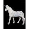 Image de JJA - Witte eenhoorn decoratie met blauwe en zilveren strass steentjes 25 cm