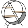 Image de Timeo Ronde Metalen Plank - 50 x 18 x H 55,5 cm - Zwart