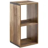Image de Plank met 2 vakken van hout en metaal MIX'N MODUL