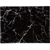 Image de Glazen Snijplank - Marmeren Motief: 40 x 30 cm - UV Gelaagd Glas - Dienblad - Anti-Slip - Zwart