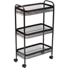 Image de Keukentrolley op wielen - Keukenrek - Zwart - Metaal - 3 opbergmanden