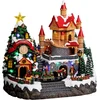 Image de Feeric Lights & Christmas Kerstdorp tafereel - landhuis kerstman - met beweging, muziek en licht - 31 x 32,5 x 24 cm