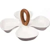 Image de 5Five Serveerplank/borrelplank hapjes/saus/tapas - porselein - wit - 4-vaks
