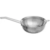 Image de Secret de Gourmet rond vergiet/zeef met lang handvat - zilver - 18 x 7 cm - RVS - Keukenvergieten