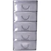 Image de 5Five Klein ladeblokje kunststof met 5 lades - transparant/grijs- 9 x 13 x 19 cm - opberglades