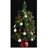 Image de Kerstboom H50 cm met versieringen en koperkleurige lichtslinger met 20 LED's