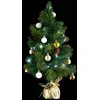 Image de Kerstboom H50 cm met versieringen en koperkleurige lichtslinger met 20 LED's
