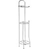 Image de 5five Toiletrolhouder - staand - met reservoir - zilver - 66 cm - verchroomd metaal - Wc-rol houder