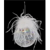 Image de JJA - Iriserende glazen kerstbal met veren, 10 cm, craquelé