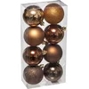 Image de Atmosphera kerstballen - 8x stuks - brons - kunststof - 7 cm