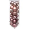 Image de Atmosphera Kerstballen - 18x - roze - mix - kunststof - 3 cm - Kerstboom versiering