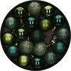 Image de Feeric Christmas Kerstballen - 18x - groen - glans en mat - D3 cm - kunststof - onbreekbare kerstversiering
