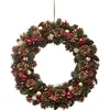Image de Feeric Christmas Kerstkrans/deurkrans - met kerstversiering - 50 x 8 cm - dennenappels