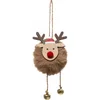 Image de JJA - Kleine kerst rendier pompon hanger 13 cm en belletjes